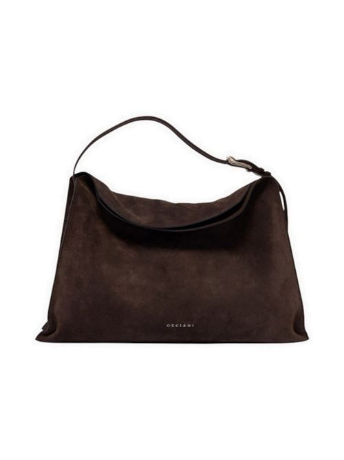 Borsa donna Trinity Peach Large in suede e cuoio marrone Orciani | B02232-PEACHTESTA DI MORO